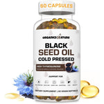Organics Nature Cold Pressed Black Seed Oil 1000mg 60 vegan softgels bottle front view