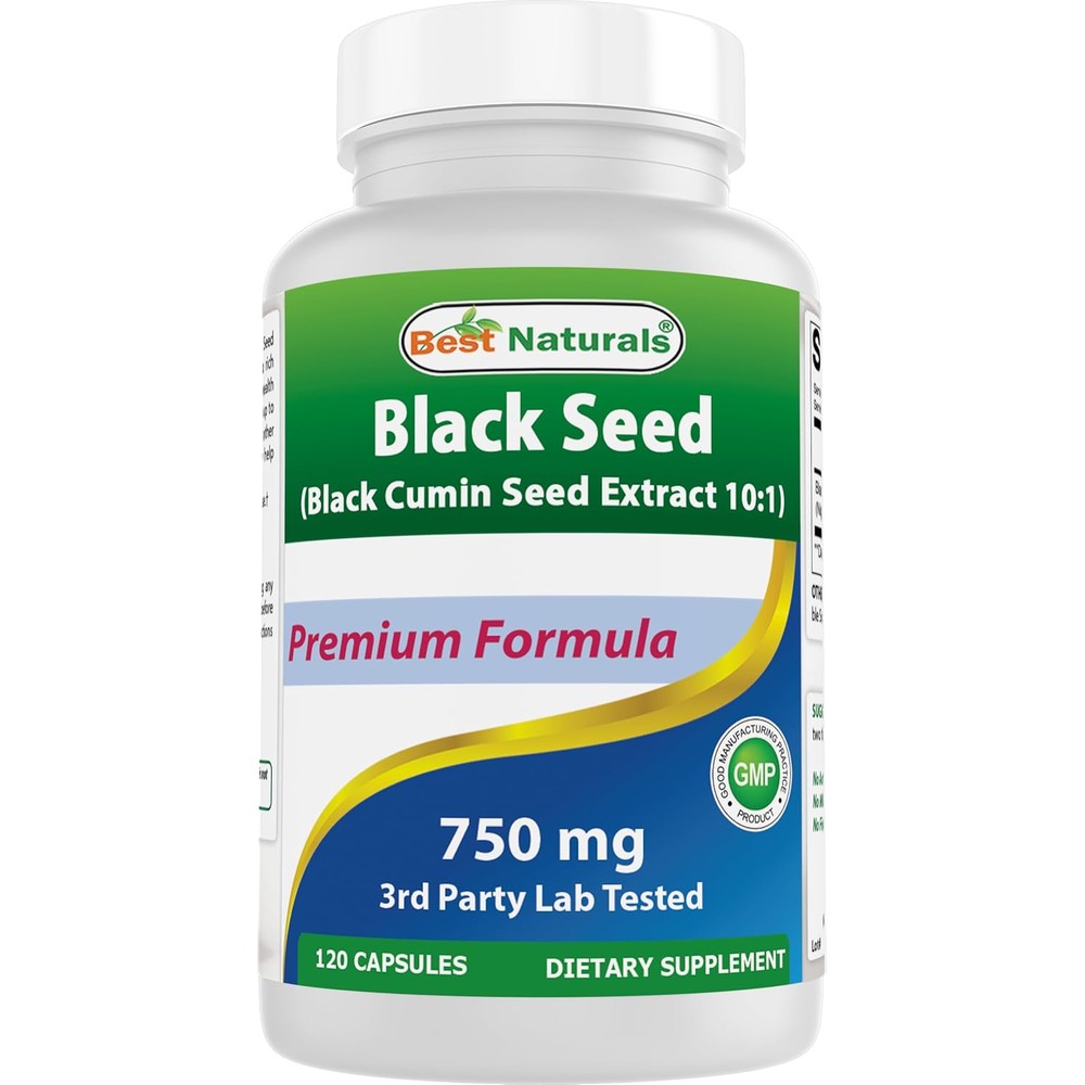 Best Naturals black cumin seed extract front bottle view for immune health