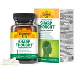Country Life Sharp Thought Cognitive Support 30 Capsules front bottle view for memory enhancement