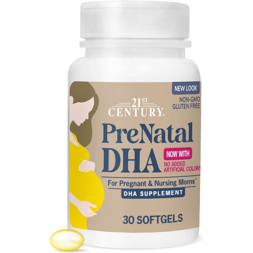 21st Century PreNatal DHA 30 Softgels front bottle view for pregnancy health