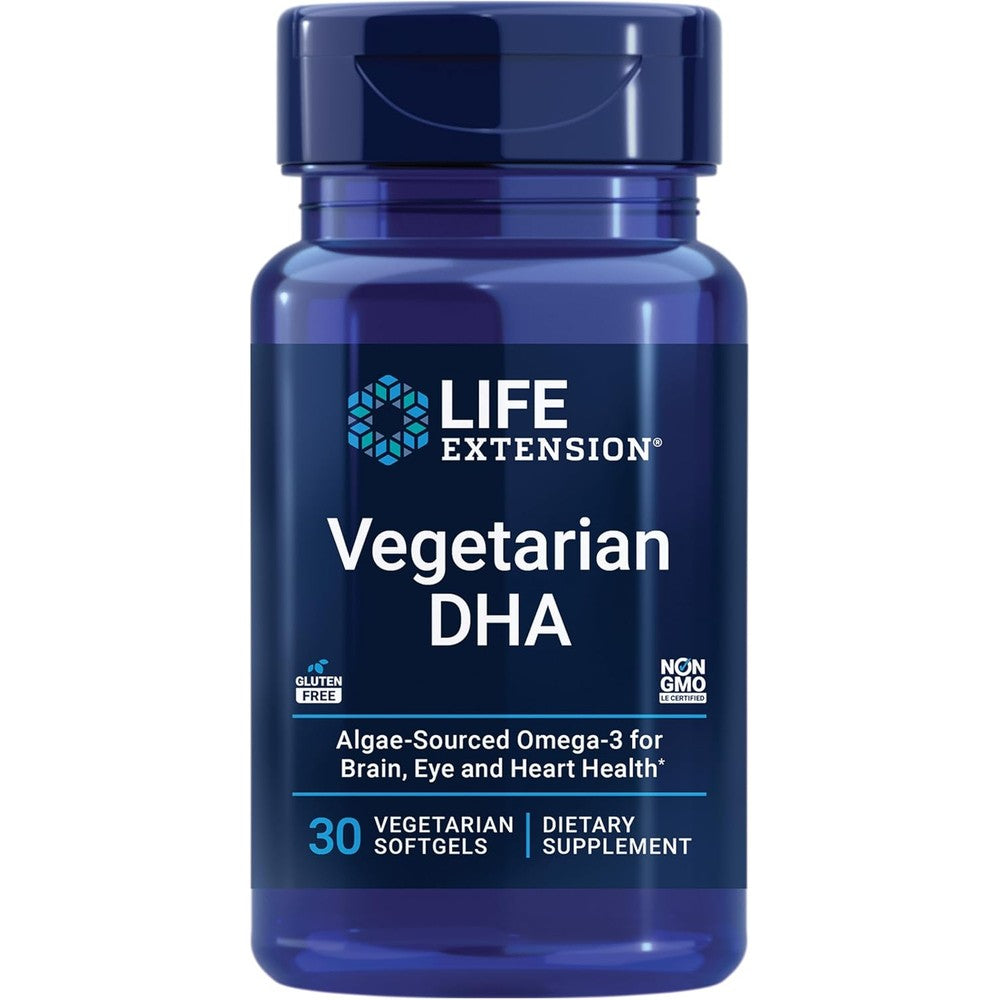 Life Extension Vegetarian DHA 30 softgels bottle front view