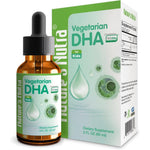 Nature's Nutra Vegetarian DHA Liquid for Kids 2 Fluid Ounce front bottle view showing packaging.