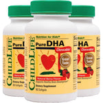 ChildLife Essentials Pure DHA For Kids 90 Softgels front packaging for authentic kids brain support supplements