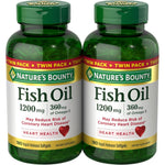 Nature's Bounty Fish Oil 1200mg Twin Pack front view showing 360 rapid release softgels packaging