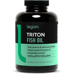 LEGION Triton Triple Strength Omega 3 Fish Oil 120 softgels front view bottle