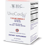 WHC UnoCardio X2 Omega 3 Fish Oil 60 Softgels front bottle view