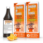 Emulsion de Escocia cod liver oil complex liquid supplement front view
