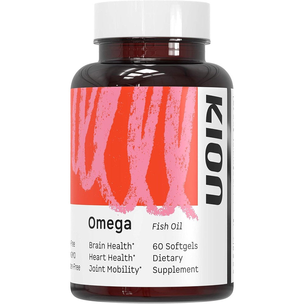 Kion Omega 3 Mini Fish Oil 60 Softgels front bottle view authentic USA import wellness supplement