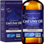 Soulsation Icelandic Cod Liver Oil Liquid Lemon sixteen ounce bottle front view