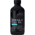 Sports Research Omega 3 Wild Caught Alaska Pollock Fish Oil Liquid Supplement front view bottle
