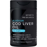 Sports Research Omega 3 Wild Alaskan Cod Liver Oil 120 softgels front bottle view authentic supplement