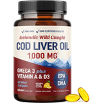 MAV NUTRITION Icelandic Cod Liver Oil 1000mg 60 softgels front view packaging