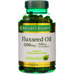 Nature's Bounty Flaxseed Oil 1200 mg front view bottle for heart health support