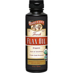 Barlean's Organic Flaxseed Oil Liquid front view showcasing the premium plant based omega three supplement bottle.