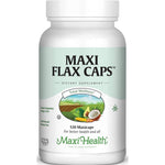 Maxi Health Flax Caps Organic Flaxseed Oil bottle front view premium plant based omega supplement