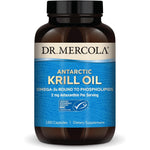 Dr. Mercola Antarctic Krill Oil 180 capsules front bottle view showcasing genuine packaging.