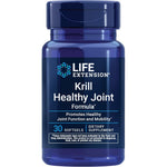 Life Extension Krill Healthy Joint Formula front view showing 30 softgels bottle