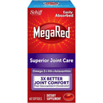 Schiff MegaRed Joint Care sixty softgels front packaging for joint health support.
