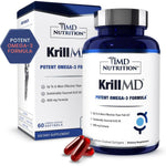 1MD Nutrition KrillMD Antarctic Krill Oil 60 Softgels front view packaging for joint support