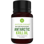 Antler Farms Antarctic Krill Oil 60 softgels front view of the bottle showing premium omega-3 supplement