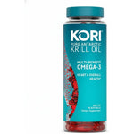 Kori Krill Antarctic Krill Oil 800mg 90 softgels front packaging showing authentic omega 3 supplement benefits