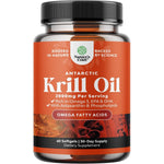Natures Craft Antarctic Krill Oil 2000 Mg 60 Softgels front bottle view showing premium omega 3 supplement.