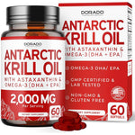 Dorado Nutrition Antarctic Krill Oil 2000 Mg bottle front view for daily Omega-3 supplementation.