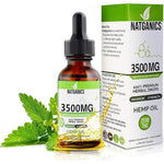 Natganics organic hemp oil drops 3500mg front view