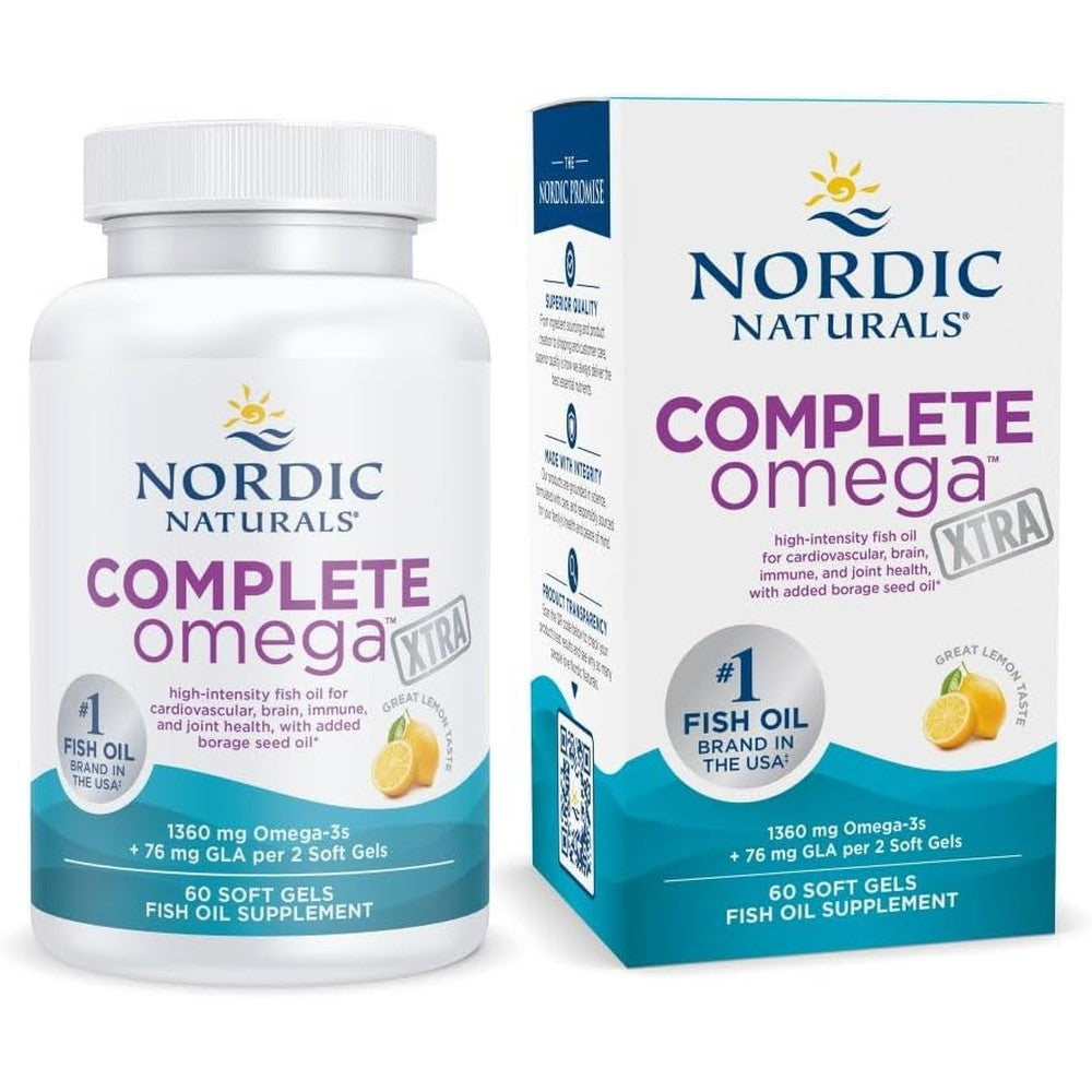 Nordic Naturals Complete Omega Xtra 60 softgels bottle front view authentic premium fish oil supplement