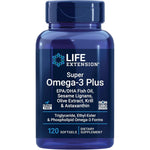 Life Extension Super Omega 3 Plus 120 softgels front bottle view for heart and brain health