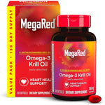 MegaRed Omega 3 Krill Oil 350mg bottle front view for premium heart health support supplements