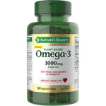 Nature's Bounty Plant Based Omega 3 front bottle view showcasing premium vegetarian algae oil softgels.