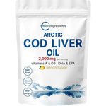 Micro Ingredients Arctic Cod Liver Oil pouch front view showing supplement facts