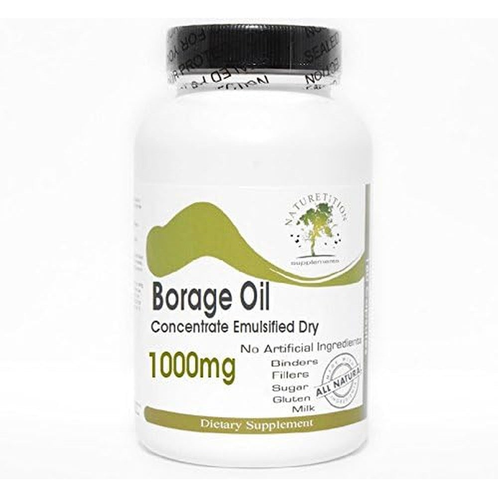 Naturetition Supplements Borage Oil Concentrate 1000mg front bottle view for authentic herbal skin health
