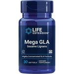 Life Extension Mega GLA with Sesame Lignans 30 softgels front view bottle for health support