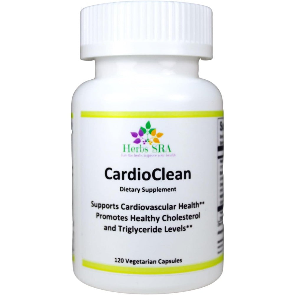 Herbs SRA CARDIOCLEAN front view showing heart health supplement bottle