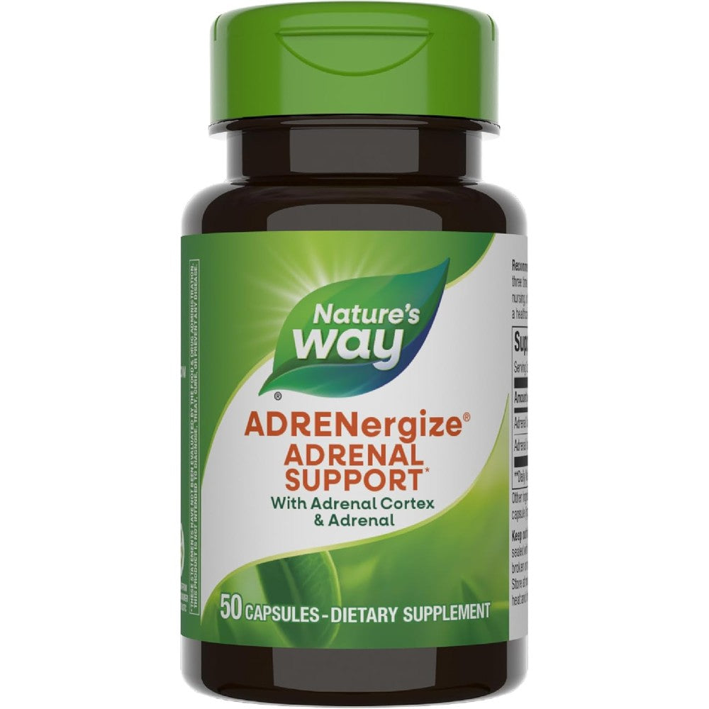 Nature's Way ADRENergize Adrenal Support 50 capsules front bottle view
