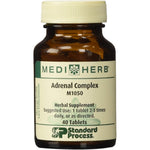 Standard Process Mediherb Adrenal Complex 40 tablets front bottle view for stress relief.