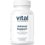 Vital Nutrients Adrenal Support 60 Capsules front bottle view for stress management.