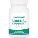 Rootcology Adrenal Support 90 capsules front view showing adaptogenic supplement packaging.