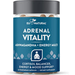 Eu Natural Vitality Cortisol Supplement front view bottle for stress relief