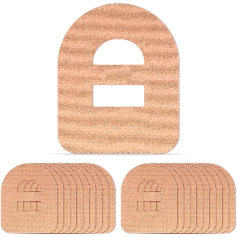Hurifeng Omnipod 5 Overpatches beige adhesive tape front view for CGM security.
