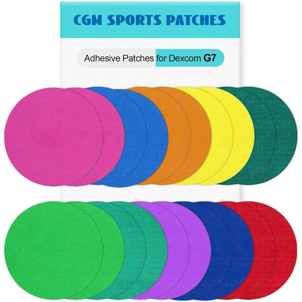 Hurifeng Dexcom G7 Adhesive Patches front view of mixed color 20 pack.