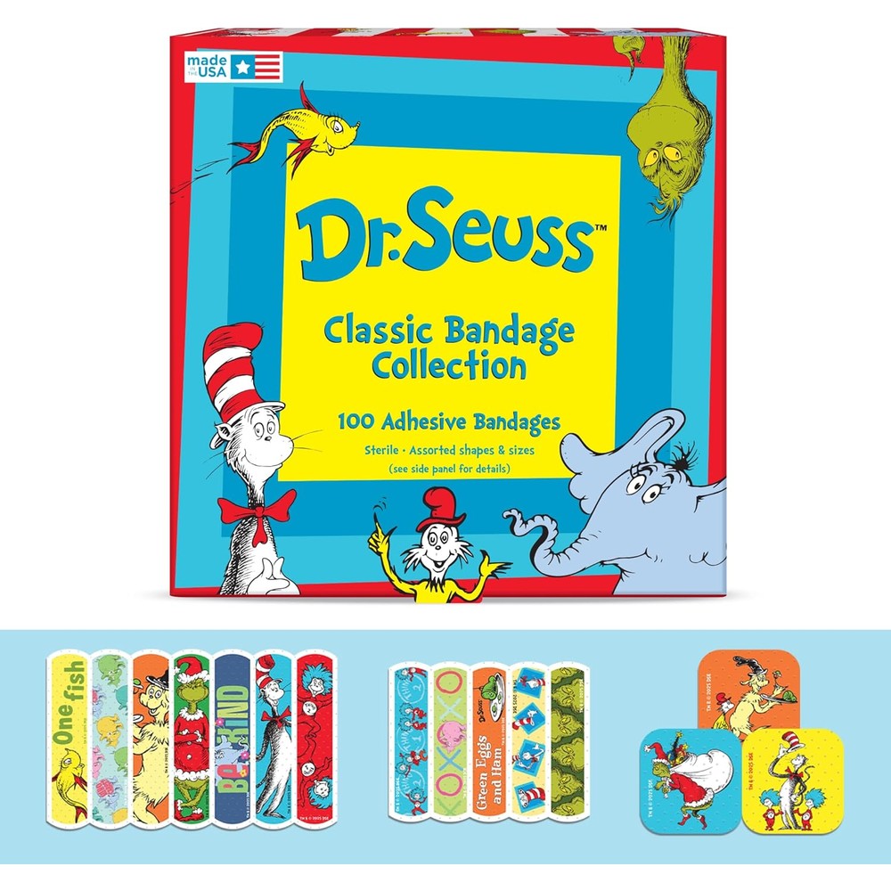 Care Band Dr. Seuss Bandages 100 count front view kids first aid