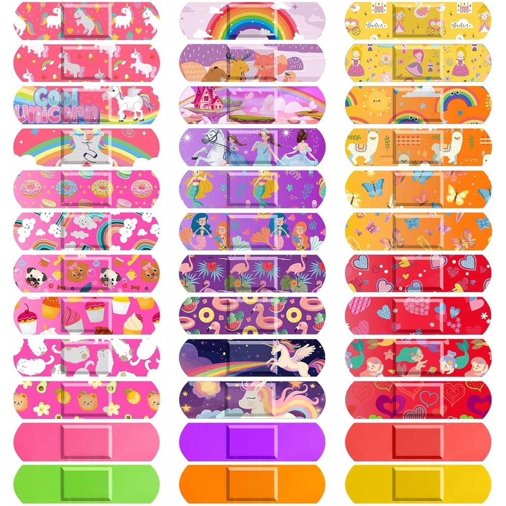 Flasoo Kids Cartoon Bandages 300 count pack front view waterproof wound care