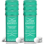 Viter Energy 40mg Caffeine Mints front view of peppermint tin.