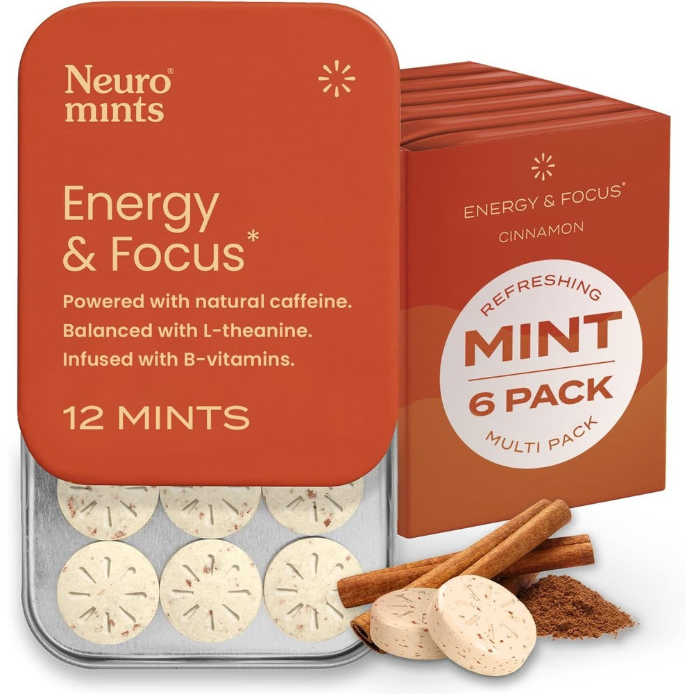 NeuroGum Energy and Focus Cinnamon Mints front view for mental clarity