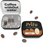 Prifa Coffee Tablets Latte front view portable tin pocket coffee