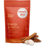 NeuroGum Energy and Focus Mints Cinnamon 90 Count Bag front view for cognitive performance.