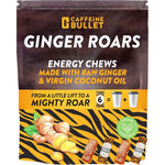 Caffeine Bullet Ginger Roars 12 servings pack front view energy chews.